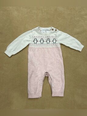 Pink and Cream Penguin Onesie